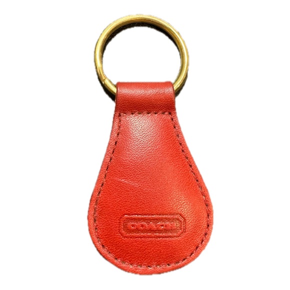 Vintage Coach Red Leather Keychain - Picture 1 of 7